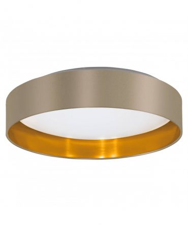 Plafoniera Moderna Maserlo Led Diffusore Tortora E Oro Ø38 cm Eglo