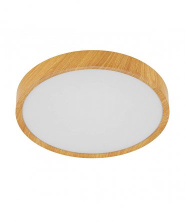 Plafoniera Musurita Diffusore Led Bianco Con Bordo Legno Ø44 cm Eglo