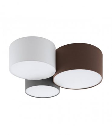 Plafoniera Pastore 3xE27 Paralumi Tessuto Assortiti Multicolor L61 cm Eglo