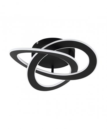 Plafoniera Rolimare Nera 2 Anelli Ø49 cm 35W Led Eglo