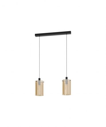 Sospensione 2 Pendel Vetro Ambra Polverara Eglo