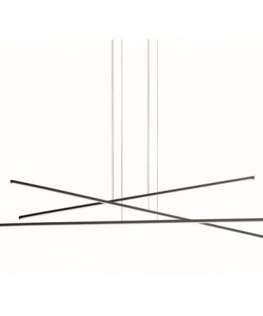Sospensione 3 Luci Led Straight_P3 34w Nera Linea Light 8206