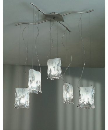 Sospensione 5 luci classic Murano SP S/207 Sillux