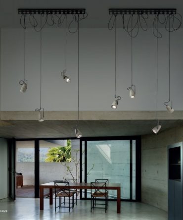 Sospensione a Led 4 luci direzionabili Forata SP R/300B Sil Lux