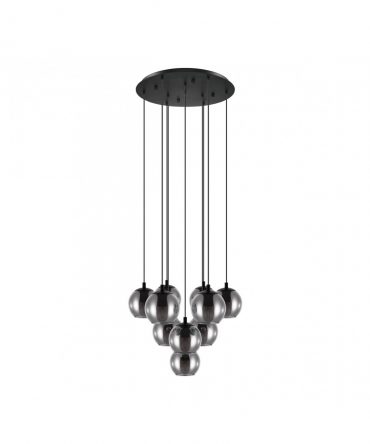 Sospensione Ariscani 10xE27 Vetri Fumé Ø65,5 cm Eglo