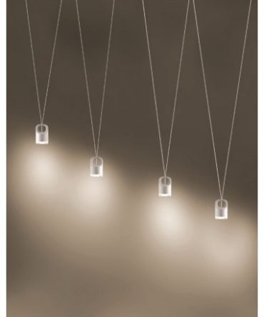 Sospensione Bag Bianco 4 Led Sistema Decentramento Vivida International