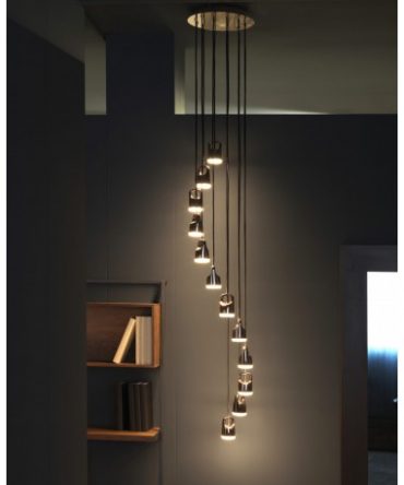 Sospensione Bag Cascata Nero Led Ø30 cm Vivida International