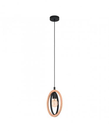 Sospensione Basildon Forma Ellittica Legno Eglo