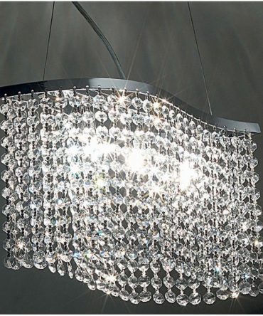 Sospensione Belize piccola con ottagoni in cristallo Illuminando