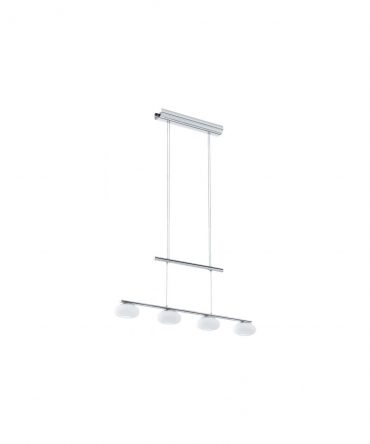 Sospensione Bilanciere Aleandro 4 Led Dimmer Cromo E Vetro Opale Eglo