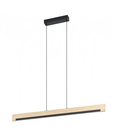 Sospensione Camacho Rettangolare Led Dimmerabile Legno Naturale L110 cm Eglo