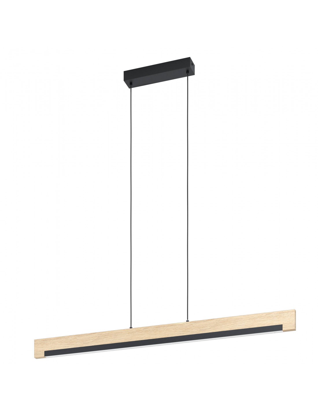 Sospensione Camacho Rettangolare Led Dimmerabile Legno Naturale L110 cm Eglo
