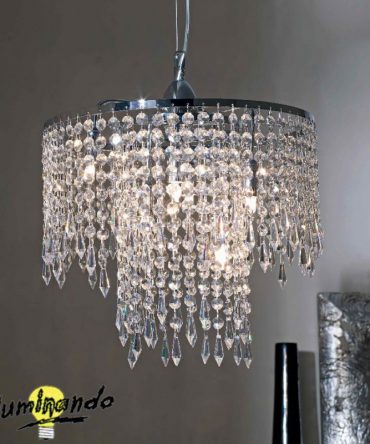 Sospensione con cristalli Diamante Ø34 cm Illuminando