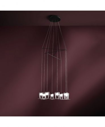 Sospensione Decorativa Vetro Maryon 8 Led Ø63 cm Vivida International