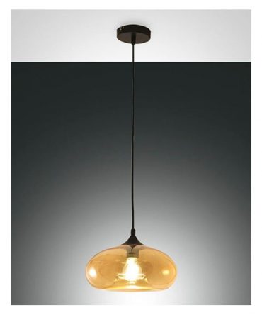 Sospensione Ela vetro ambra 3489-40-125 Fabas Luce