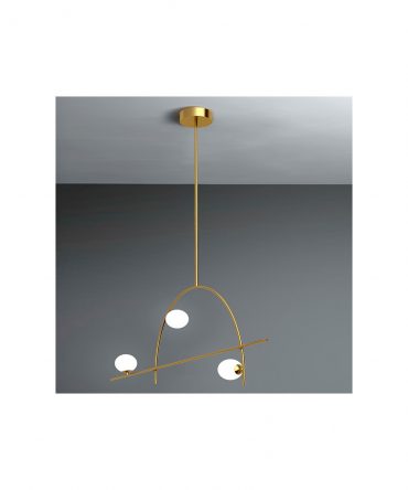 Sospensione Freedom Oro 3 Sfere Vetro Led L76 cm Vivida International