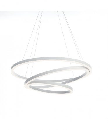Sospensione Hurricane Bianco 3 Anelli Led 105w 3000k Dimmerabile Ø80 cm Vivida International