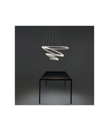 Sospensione Hurricane Bianco 4 Anelli Led 175w 3000k Dimmerabile Ø100 cm Vivida International