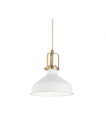 IDEAL LUX ERIS-1  Sospensione In Metallo Bianco e Oro Ø21 cm