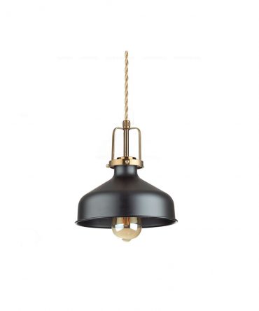 IDEAL LUX ERIS-1 Sospensione In Metallo Nero e Oro Ø21 cm