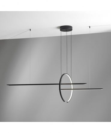Sospensione In & Out Nero Led 52w L180 cm Vivida International