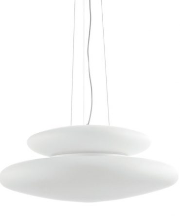 Sospensione In Vetro Bianco Pagoda Ø60 Ondaluce Ciciriello