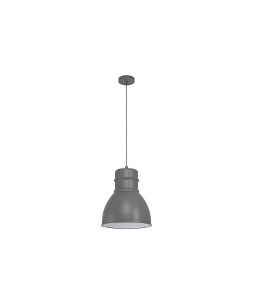 Sospensione Industriale Cupola Metallo Grigio Ebury Eglo