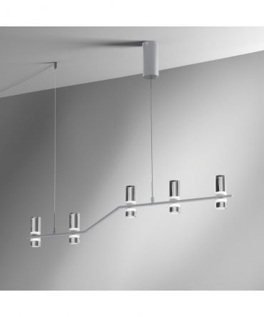 Sospensione Kingfort Bianco Led 5x4w L96 cm Vivida International