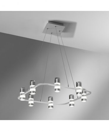 Sospensione Kingfort Bianco Led 8x4w L52,5 cm Vivida International