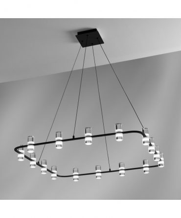 Sospensione Kingfort Nero Led 16x4w L92,4 cm Vivida International