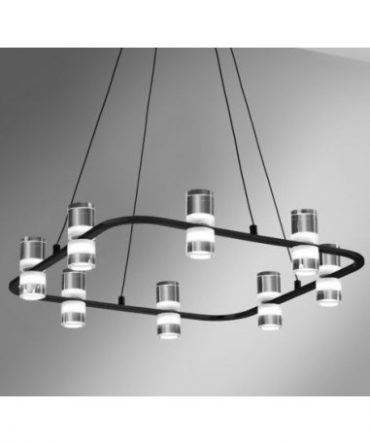 Sospensione Kingfort Nero Led 8x4w L52,5 cm Vivida International