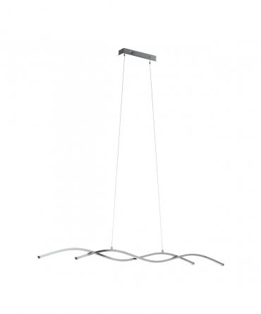 Sospensione Lasana Cromo 2 Bacchette Ondulate Led L120 cm Eglo