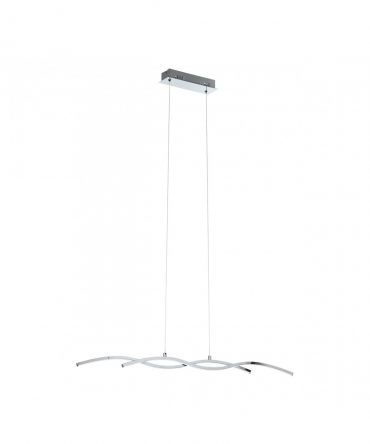 Sospensione Lasana Cromo 2 Bacchette Ondulate Led L120 cm Eglo 96103