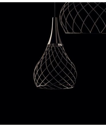 Sospensione Led in metallo Mongolfier P1 nichel nero Stilnovo 8142
