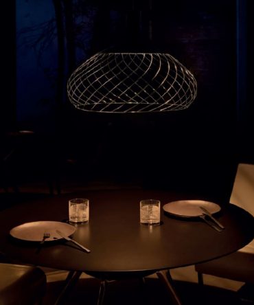 Sospensione Led in metallo Mongolfier P3 oro rosa Ø57 Stilnovo 8148