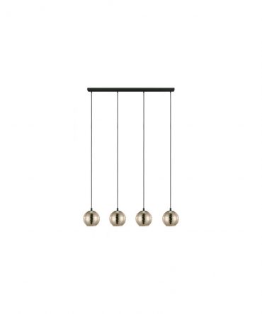 Sospensione Lemorieta 4 Sfere Vetro Oro Ø44 cm Eglo