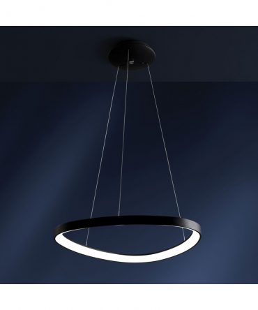 Sospensione Lifering Ovale Nero Led 48w 3000k/4000k L61,2 cm Vivida International