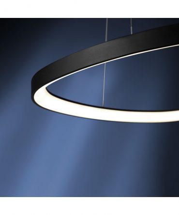 Sospensione Lifering Ovale Nero Led 60w 3000k/4000k L81,2 cm Vivida International