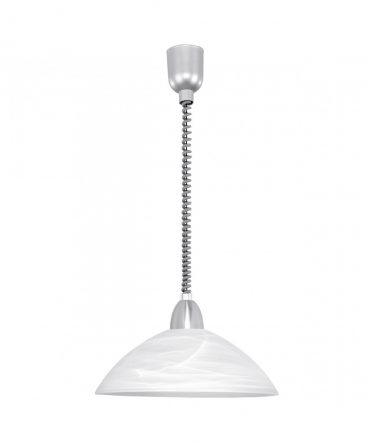 Sospensione Lord 1xE27 Nichel E Vetro Alabastro Ø36 cm Eglo