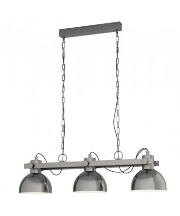 Sospensione Lubenham Industrial Nichel Anticato L90 cm Eglo