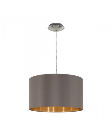 Sospensione Moderna Maserlo Paralume Cappuccino E Oro Ø38 cm Eglo