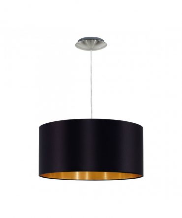 Sospensione Moderna Maserlo Paralume Nero E Oro Ø38 cm Eglo