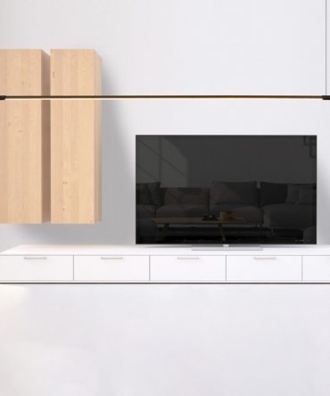 Sospensione lineare led moderna Sikrea Group ELIA Nero o Oro 18W cilindro