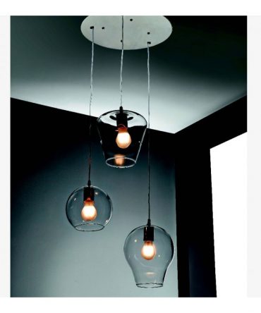 Illuminando Sospensione Pagoda 3 luci cromo