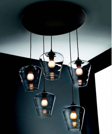 Sospensione Pagoda 5 luci ruggine Illuminando