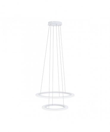 Sospensione Penaforte Bianco 2 Anelli Led Dimmerabile Ø59 cm Eglo