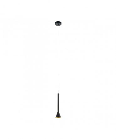 Sospensione Pendel Cortaderas 1xGU10 Led Dimmerabile Nero Oro Ø9,5 cm Eglo