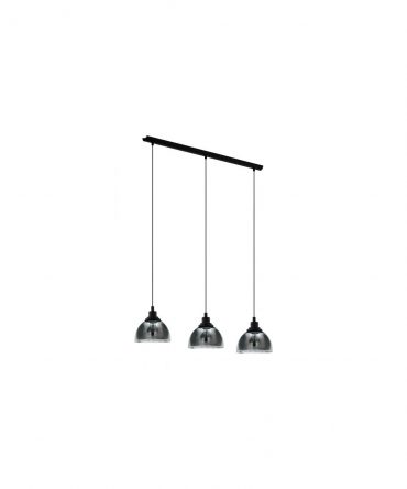 Sospensione Per Isola 3 Pendel Cupole Nero Beleser Eglo
