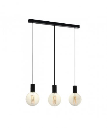 Sospensione Pozueta Nero 3xE27 L84 cm Eglo