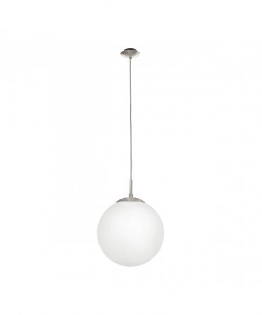 Sospensione Rondo 1xE27 Sfera Vetro Bianco Ø25 cm Eglo
